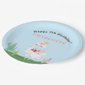 ラマガーリーフローラサボテン誕生日パーティー ペーパープレート (アングル)