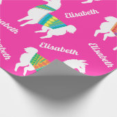 ラマガールズ誕生日名前をカスタムするとカラー ラッピングペーパー (角)