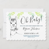 ラマガールベビーシャワー 招待状 (正面)