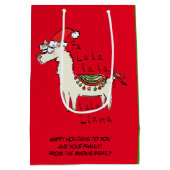 ラマキュートクリスおもしろいマスホリデー ミディアムペーパーバッグ (裏面)