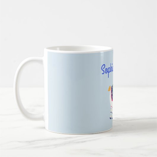 ラマキュート名前をカスタムする コーヒーマグカップ (左)