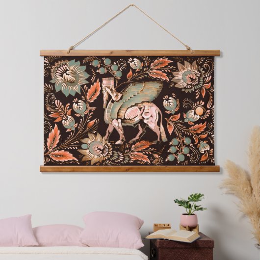 ラマクラシックスウッドトップウォールタペストリー 吊り下げ型タペストリー (寝室)