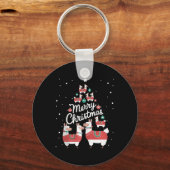 ラマクリスマスツリーラマスクリスマスツリー キーホルダー (正面)