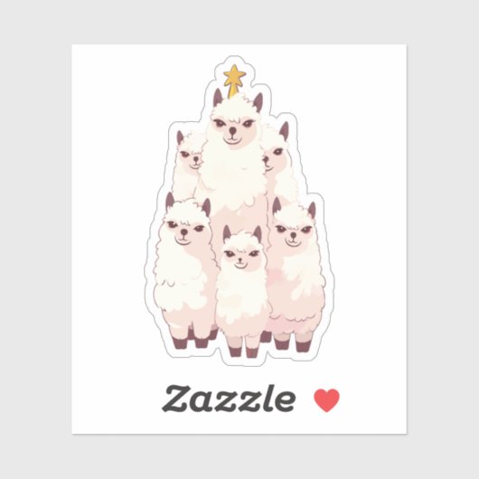 ラマクリスマスツリー シール (シート)