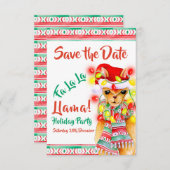 ラマクリスマスパーティー水カラーカスタム セーブザデート (正面/裏面)