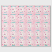 ラマクリスマスピンクの雪のスターパーソナライズされたズ ラッピングペーパー (フラット)