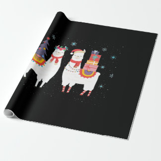 ラマクリスマス – アルパカクリスマス ラッピングペーパー