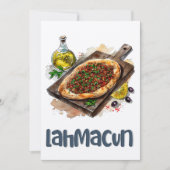 ラマクンピザلحمة بالعجين اكل عربي مناقيش صفيحة 招待状 (正面)