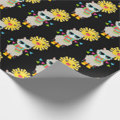 ラマクールと笑顔のかわいいサンパターン ラッピングペーパー (角)