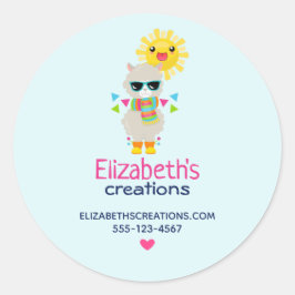 ラマクールと笑顔のかわいいサンビジネス ラウンドシール