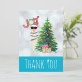 ラマクールオンシルバー《写真》ぼけ味&アイスブルー サンキューカード (スタンド正面)