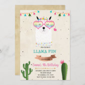 ラマクールガールフィスタ誕生日シャワー招待状 招待状 (正面/裏面)