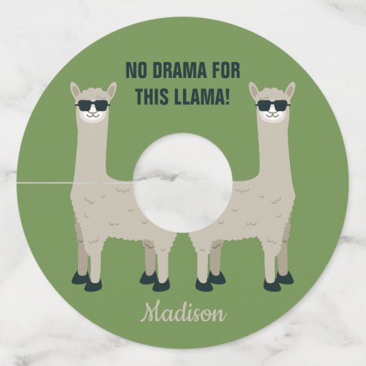 ラマクール名前をカスタムする、文字、カラーワインラベル ワイングラスタグ (正面)