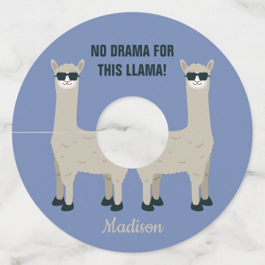 ラマクール名前をカスタムする、文字、カラーワインラベル ワイングラスタグ (裏面)