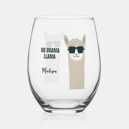 ラマクール名前をカスタムする&文字 ステムなしワイングラス (裏面)