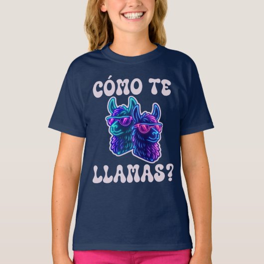 ラマコモテラマおもしろいススペインのプン Tシャツ (正面)