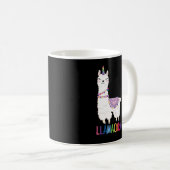 ラマコーンおもしろい- Unicorn Llama コーヒーマグカップ (正面右)