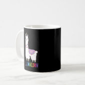 ラマコーンおもしろい- Unicorn Llama コーヒーマグカップ (正面左)