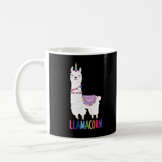ラマコーンおもしろい- Unicorn Llama コーヒーマグカップ (左)