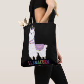 ラマコーンおもしろい- Unicorn Llama トートバッグ (クローズアップ)