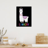 ラマコーンおもしろい- Unicorn Llama ポスター (キッチン)