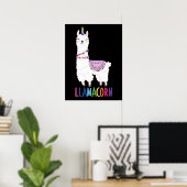 ラマコーンおもしろい- Unicorn Llama ポスター (ホームオフィス)