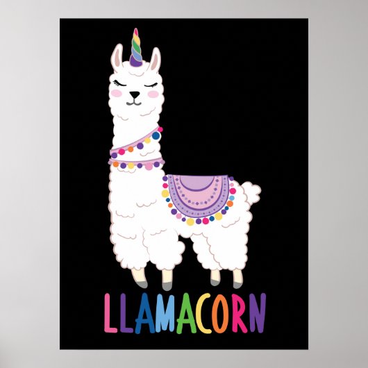 ラマコーンおもしろい- Unicorn Llama ポスター (正面)