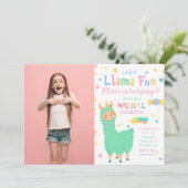 ラマコーンフォトラマ誕生日招待状 招待状 (スタンド正面)