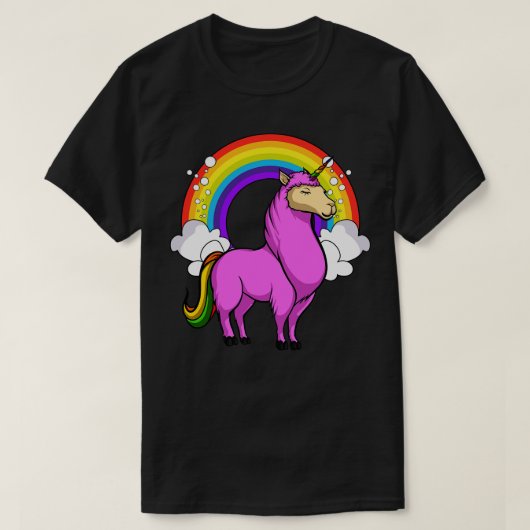 ラマコーンユニコーンラマ Tシャツ (デザイン正面)