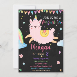 ラマコーン誕生日の招待状マジカルな誕生日 招待状