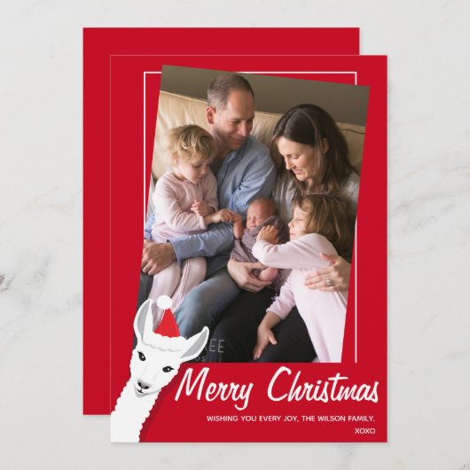 ラマサンタフォトクリスマス シーズンカード (正面/裏面)