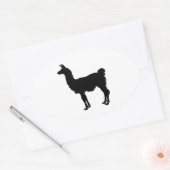 ラマシルエットシール 楕円形シール (封筒)