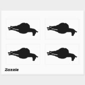 ラマシルエット（前面） 長方形シール (シート)