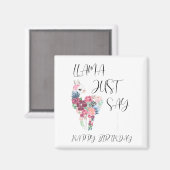 ラマジャストセイハッピーバースデー マグネット (正面/裏面)