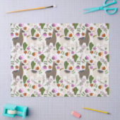 ラマスとサボタスオンホワイトデコパージュ 薄葉紙 (クラフト)
