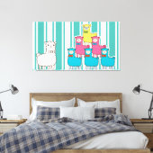 ラマスとストライプ キャンバスプリント (インサイチュ (寝室))