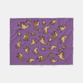 ラマスの群れ フリースブランケット (正面(横))