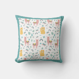 ラマスキャッツアラパカグリーンアニマルズボホ クッション