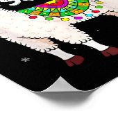 ラマスクワッドおもしろいラマママッチンググレスメリークリスマ ポスター (角)