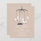 ラマスターズピンクガールベビーシャワー 招待状 (正面/裏面)