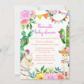 ラマステヨガラマメキシコカラフルの赤ちゃんシャワー 招待状 (正面)