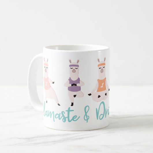ラマステ&ドリンクコーヒーヨガラマスモノグラム コーヒーマグカップ (正面左)