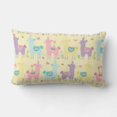 ラマスピンクイエローパープル子供部屋幼児 ランバークッション (裏面)