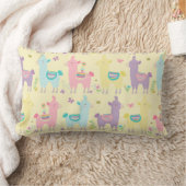 ラマスピンクイエローパープル子供部屋幼児 ランバークッション (ブランケット)