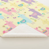 ラマスピンク、イエローパープルかわいい愛らしいシェルパ シェルパブランケット (3/4)