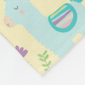 ラマスピンク、黄色い紫かわいい可愛い フリースブランケット (角)