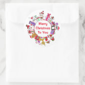 ラマスペンギンジンジャーブレッドマンフェスティバル休日 ラウンドシール (バッグ)