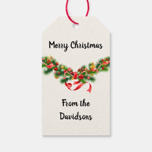 ラマスマイルかわいいクリスマスパーソナライズギフトラベル ギフトタグ (裏面)