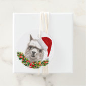 ラマスマイルかわいいクリスマスパーソナライズギフトラベル フェイバータグ (インサイチュ)