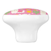 ラマスレインボーズグリーンサボテン軽ガーリーピンクかわいい セラミックノブ (側面)